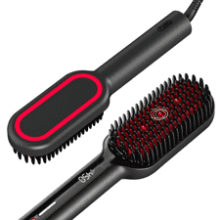 2023 Upgraded Hair Straightener Brush | TYMO Ionic Plus Straightening Brush with Dense Bristles, 16 Temps, Dual Voltage