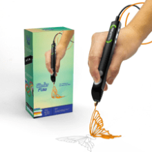 3Doodler Flow 3D Printing Pen - Black with Free Refill Filaments, Stencil Book, Getting Started Guide