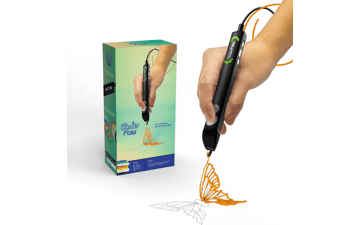 3Doodler Flow 3D Printing Pen - Black with Free Refill Filaments, Stencil Book, Getting Started Guide