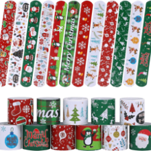 48PCS Christmas Slap Bracelets - Xmas Party Favor Decoration