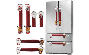 6 Pack Christmas Refrigerator Door Handle Covers - Santa Snowman Kitchen Decor Appliance Handle Covers - Fridge Microwave Door Handle Protector Holiday Decorations