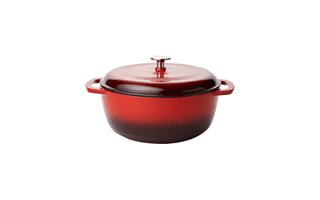 6-Quart Red Enameled Cast Iron Covered Round Dutch Oven by Amazon Basics