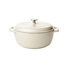 6-Quart White Enameled Cast Iron Covered Round Dutch Oven by Amazon Basics