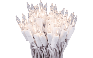 612 Vermont 50 Clear Christmas Lights on White Wire, UL Approved, 9ft Lighted Length, 11ft Total Length