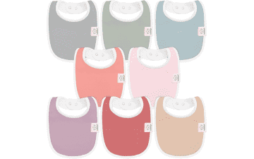 8-Pack Organic Baby Bibs - Teething Bibs for Boys and Girls - Newborn Bibs