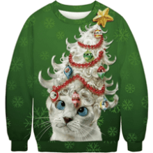 ALBIZIA Animal Print Crew Neck Ugly Christmas Xmas Sweatshirt