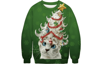 ALBIZIA Animal Print Crew Neck Ugly Christmas Xmas Sweatshirt