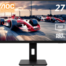 AOC 27G15 27" Gaming Monitor, Full HD 1920x1080, 180Hz 1ms, Adaptive-Sync, HDR10, Display Port, HDMI 2.0, Pivot & Height Adjustable, Xbox PS5 Switch Compatible