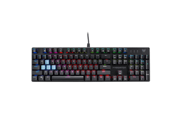 Acer Predator Aethon 303 Gaming Keyboard - Kailh Blue Mechanical Switches | RGB Illuminated | 12 Backlight Effects | 5 Gaming Modes & 3 Sidelight Effects | Anti-Ghosting