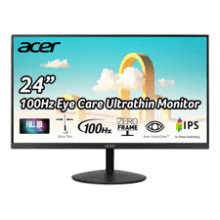 Acer SB242Y EBI 23.8" Full HD IPS Gaming Monitor | AMD FreeSync Ultra-Thin Design 100Hz 1ms (VRB) Low Blue Light Tilt HDMI & VGA Ports