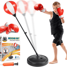 Adjustable Kids Punching Bag with Stand and Gloves - Boxing Equipment for Boys & Girls, Ages 3-10