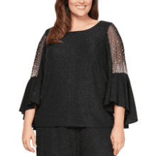 Alex Evenings Metallic Knit Blouse for Women