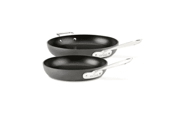 All-Clad HA1 Hard Anodized Nonstick Fry Pan Set - 10 and 12 Inch - Induction Oven Broiler Safe - Lid Safe - Cookware Black