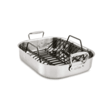 All-Clad Specialty Stainless Steel Roaster with Nonstick Rack - 14.5x18 Inch Oven Broiler Safe - Silver