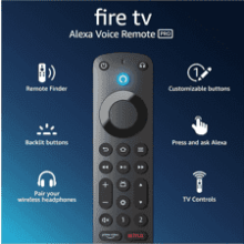 Amazon Alexa Voice Remote Pro with Remote Finder, TV Controls, Backlit Buttons - Requires Compatible Fire TV Device