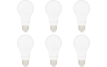 Amazon Basics A19 LED Light Bulb 15W Soft White Dimmable 6-Pack