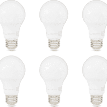 Amazon Basics Dimmable LED Light Bulb, Soft White, 6-Pack