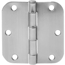 Amazon Basics Rounded Interior Door Hinge, 3.5 x 3.5 Inch, Satin Nickel - Pack of 18