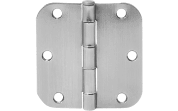 Amazon Basics Rounded Interior Door Hinge, 3.5 x 3.5 Inch, Satin Nickel - Pack of 18