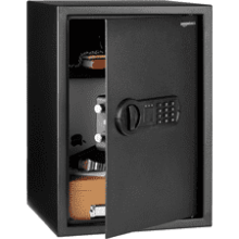 Amazon Basics Steel Electronic Safe with Programmable Keypad Lock, 1.8 Cubic Feet, Black