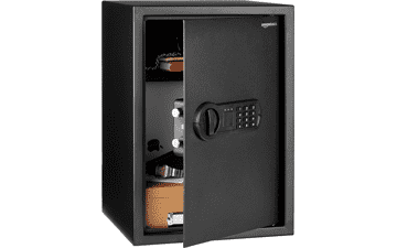 Amazon Basics Steel Electronic Safe with Programmable Keypad Lock, 1.8 Cubic Feet, Black