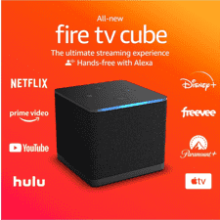 Amazon Fire TV Cube - Hands-free Streaming Device with Alexa - Wi-Fi 6E - 4K Ultra HD