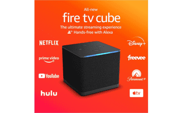 Amazon Fire TV Cube - Hands-free Streaming Device with Alexa - Wi-Fi 6E - 4K Ultra HD