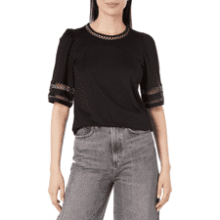 Anne Klein Harmony Knit Lace Trim Tee