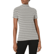 Anne Klein Short Sleeve Mock Neck Top for Women