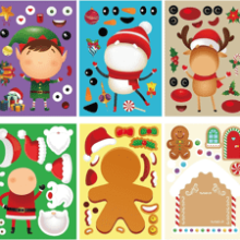 BAYLAY Christmas Stickers for Kids - 30PCS Make Your Own Christmas Activities Sticker