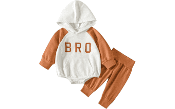 Baby Boy Sweater Romper Hoodie and Pants 2PCS Outfit Set