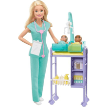 Barbie Careers Doll & Playset - Baby Doctor Theme with Blonde Fashion Doll, 2 Baby Dolls, Furniture & Accessories