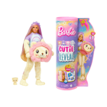 Barbie Cutie Reveal Doll with Blonde Hair & Lion Plush Costume - 10 Surprises, Accessories & Pet