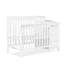 Biokleen Dream On Me Jayden 4-in-1 Mini Convertible Crib And Changer - White, Greenguard Gold Certified