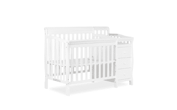 Biokleen Dream On Me Jayden 4-in-1 Mini Convertible Crib And Changer - White, Greenguard Gold Certified