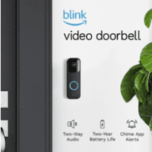 Blink Video Doorbell + Sync Module 2 | Two-year battery life, Two-way audio, HD video, motion and chime app alerts and Alexa enabled - Black