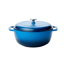 Blue Enameled Cast Iron Covered Round Dutch Oven - 6-Quart