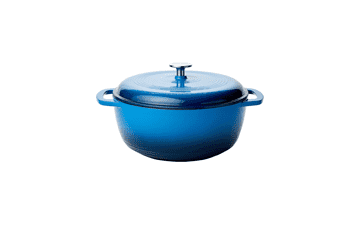 Blue Enameled Cast Iron Covered Round Dutch Oven - 6-Quart