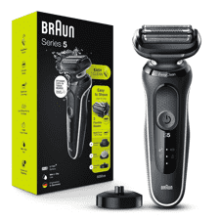 Braun Electric Razor for Men, Waterproof Foil Shaver, Series 5 5050cs, Wet & Dry Shave, Beard Trimmer and Body Groomer, Rechargeable, Blue