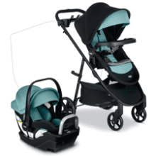 Britax Willow Brook S+ Baby Travel System with Infant Car Seat and Stroller Combo - Alpine Base, ClickTight Technology, SafeWash Insert and Cover - Jade Onyx