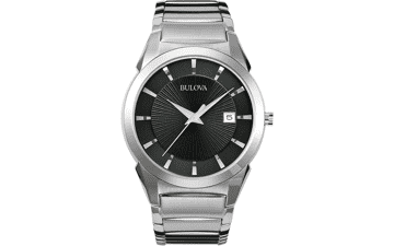 Bulova Men's 3-Hand Calendar Date Quartz Watch with Patterned Dial - 38mm