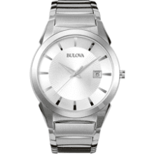 Bulova Men's 3-Hand Calendar Date Quartz Watch with Patterned Dial - 38mm Style