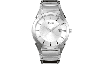 Bulova Men's 3-Hand Calendar Date Quartz Watch with Patterned Dial - 38mm Style