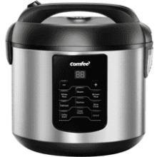 COMFEE' 6-in-1 Stainless Steel Multi Cooker, 2 QT, 8 Cups Cooked, Brown Rice, Quinoa, Oatmeal, 6 One-Touch Programs