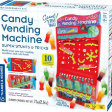 Candy Vending Machine STEM Experiment Kit | Build a 2-ft Tall Toy Vending Machine | 10 Experiments with Gravity, Motion, Math | Coin Sorting Bank | Engineering & Math Lessons