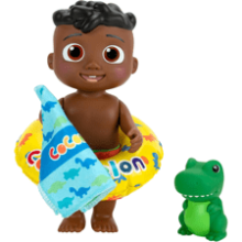 Cocomelon Splish Splash Cody Doll with Dino Bath Squirter and Water Accessories - Water Play - Toys for Kids and Preschoolers