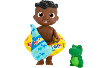 Cocomelon Splish Splash Cody Doll with Dino Bath Squirter and Water Accessories - Water Play - Toys for Kids and Preschoolers