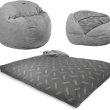 CordaRoy's Chenille Bean Bag Chair - Convertible Chair, Shark Tank Featured, Charcoal - Full Size