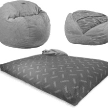 CordaRoy's Chenille Bean Bag Chair - Convertible Chair, Shark Tank Featured, Charcoal - King Size