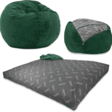 CordaRoy's Chenille Bean Bag Chair - Convertible Chair, Shark Tank Featured, Rainforest - Full Size